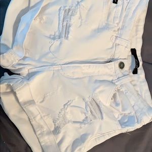 White jean shorts